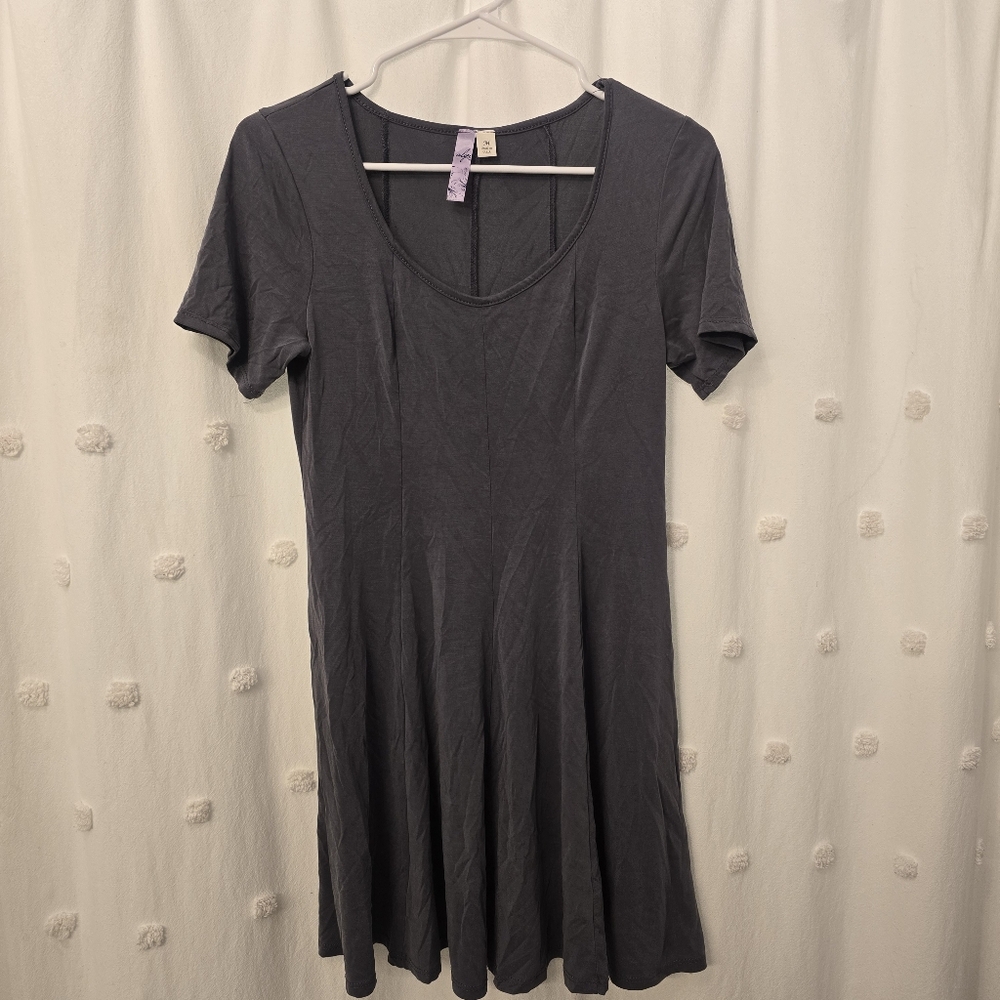 Alya Womens Gray Short Sleeve Dress Medium Super Soft
